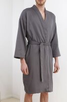 Signe Bademantel Peignoir Kimono Stil Morgenmantel aus Baumwollsatin