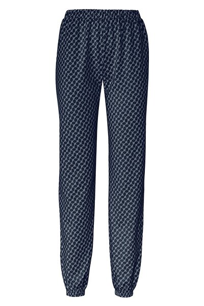 Loungewear Pants Damen lange Hose mit Cornflower Muster allover Baumwolle