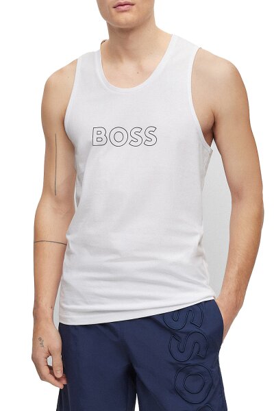 BOSS Beach Tank Top Herren Sport Shirt ohne Arme mit Logo Aufdruck