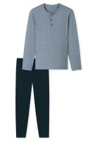 Casual Essentials Herren Schlafanzug lang Baumwolle...