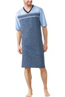 Herren Nachthemd 110 cm lang Sleepshirt kurzer Arm V-Neck Klima Komfort